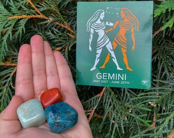 Gemini Crystals; Zodiac Crystals: Zodiac Crystal Bags - Gemini