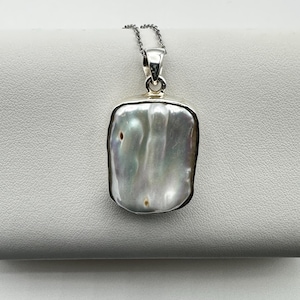 Pearl Pendant, Freshwater Pearl, Handmade All Natural Sterling Silver Pendant, June Birthstone