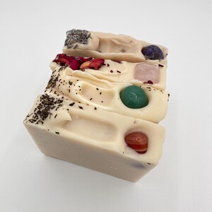Organic Crystal-Infused Soaps, Grassfed Beef Tallow, Grassfed Goat Milk, Essential Oils