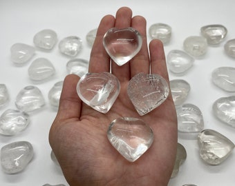 Clear Quartz Heart, All Natural Handmade Quartz Heart, Master Healer, Grounding Crystal, Calming and Peaceful