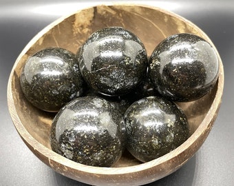 Nuummite Sphere, Gemstones, Quartz, Chakra, Root, Healing, Grounding, Calming, Clarity, Wisdom, Ancient