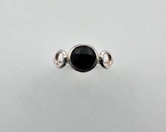 Faceted Black Onyx Ring - Size 10