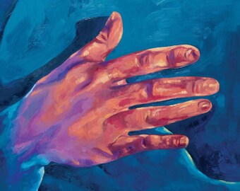 Hand Art Print- Colorful Oil Painting, Dramatic Hand Art, Art Print, Wall Art, Hand Painting, Moody Art, 11x14 or 8x10 Print