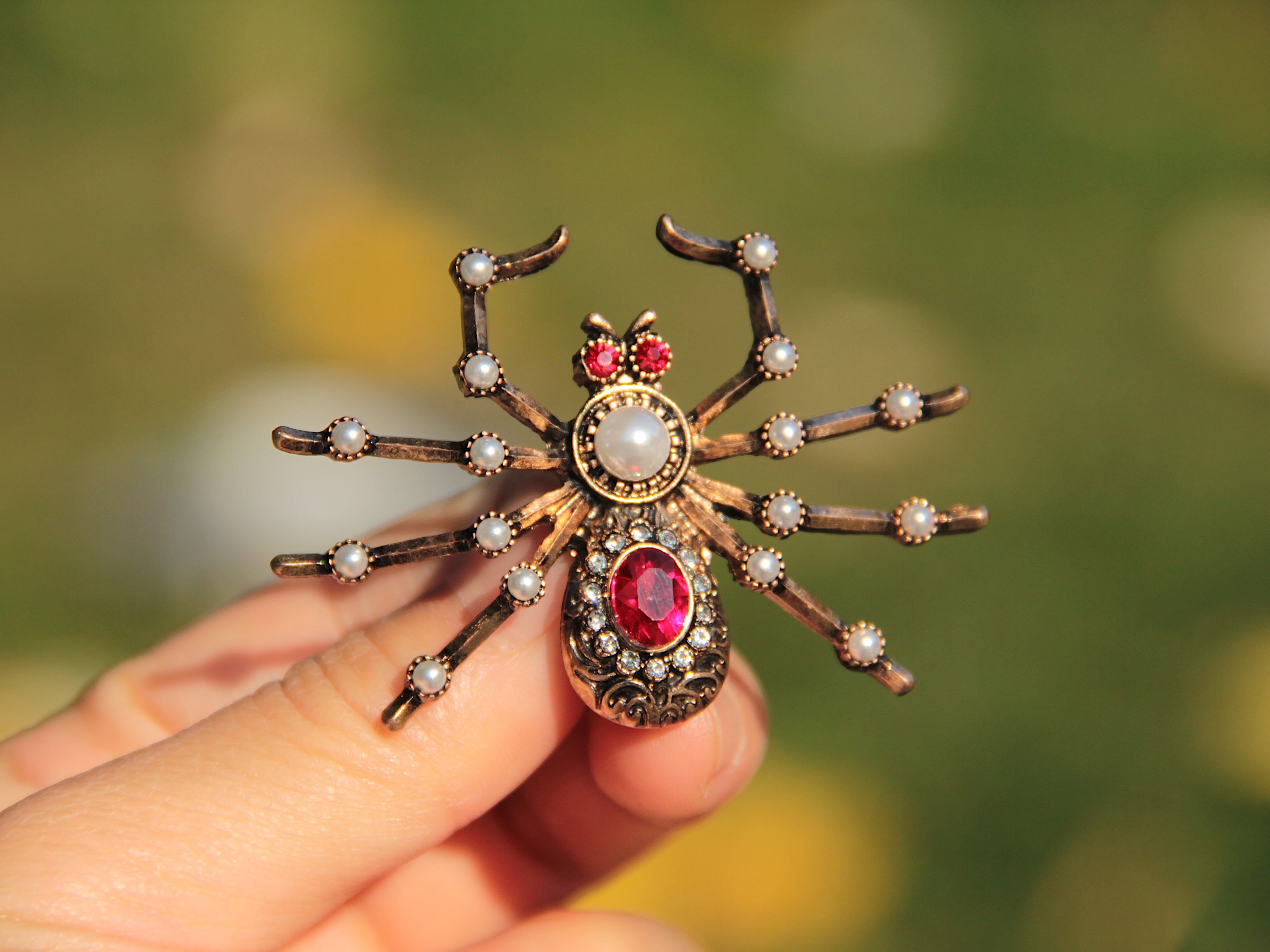 antique spider brooch