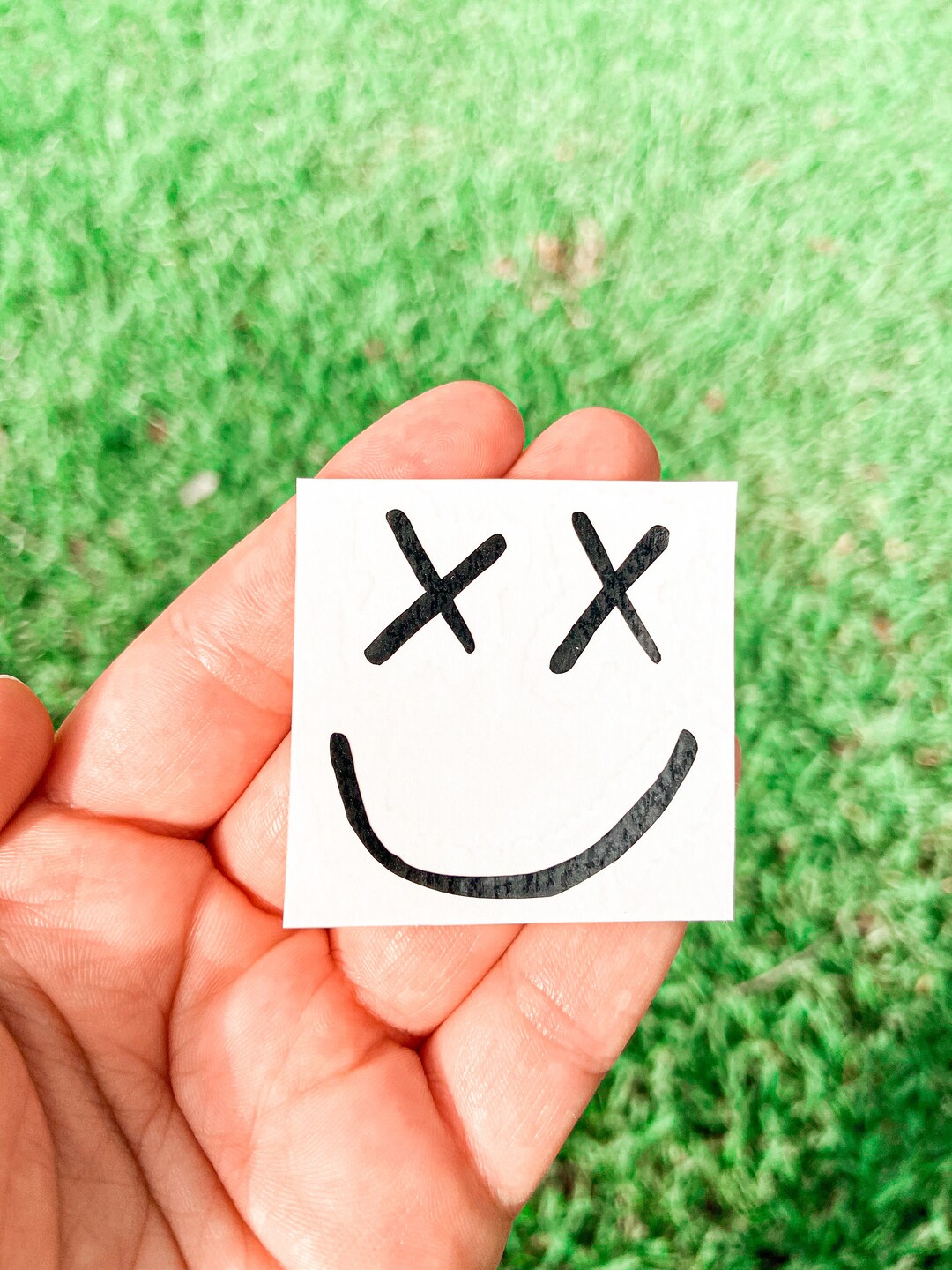 Smiley Face X Vinyl Decal Etsy