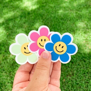 Happy Face Flower Stickers