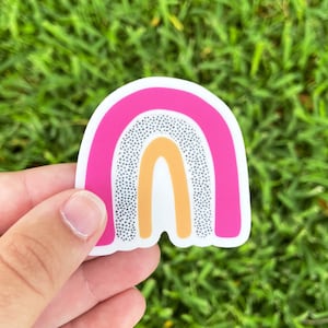 Pink & Orange Rainbow Sticker
