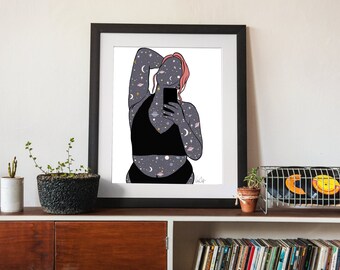 Hold Body Positive Female Line Drawing - Etsy