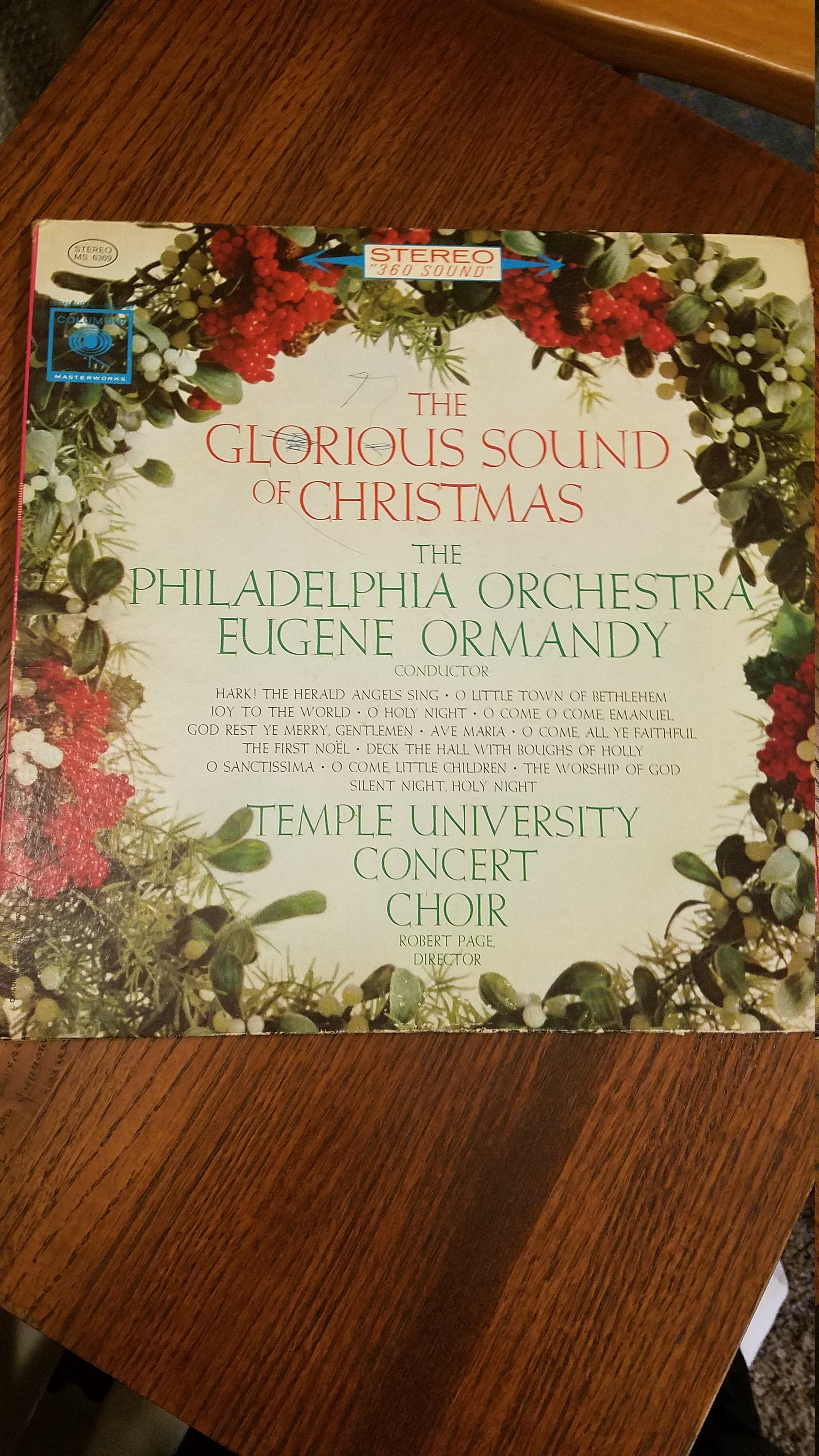 The Glorious Sound of Christmas. The Philadelphia Orchestra. Temple University Concert Choir lp album vinyl