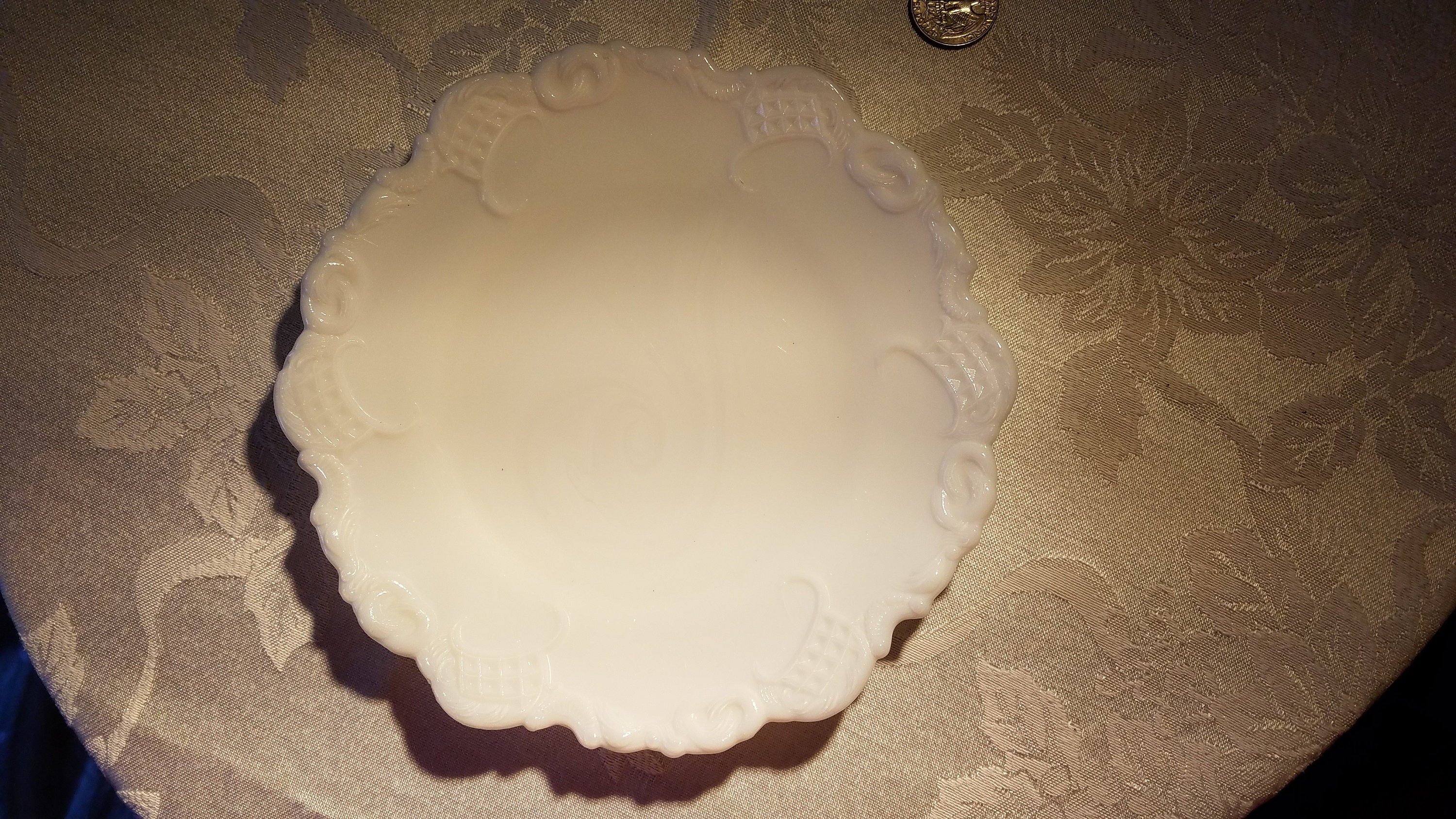 Antique Mckee Derby  milk  glass lunchen plate Etsy