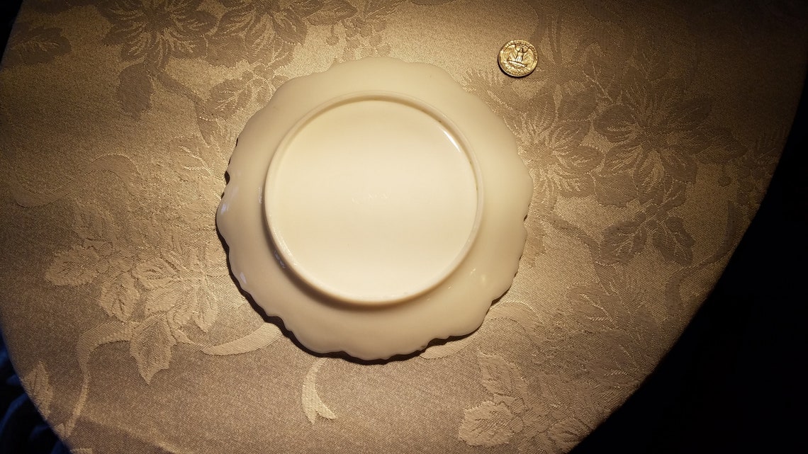 Antique Mckee Derby  milk  glass lunchen plate Etsy