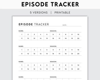 Folge Tracker druckbare, TV-Show-Watchlist (digitaler Download)