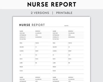 Nurse Rapport Vorlage | Krankenpflege Klinische Unterlagen | Tracker für die Behandlung der Gesundheitsfürsorge