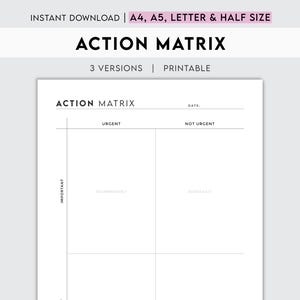 Action Matrix Planner For Effective Task Prioritization And Daily Time Management To Boost Productivity