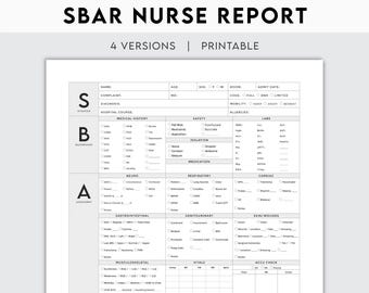SBAR Nurse Report Vorlage, Patientenübergabebogen (digitaler Download)