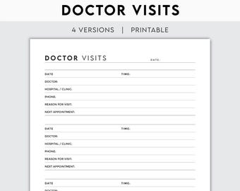 Doctor Visits Tracker | Medical Appointments Log & Health Organizer for Clinic Visits and Patient Care