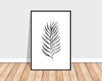 Modern Minimalist Fern Printable Art Botanical Print Botanical Wall Art Botanical Poster Reed Print Home Decor Wall Art Plant Prints