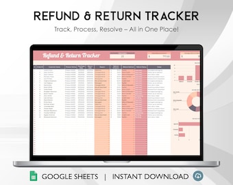 Refund & Return Tracker Template - Automated Google Sheets Tool (Digital Download)