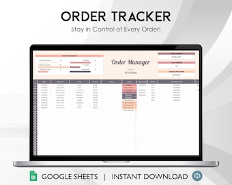 Plantilla de seguimiento de pedidos: herramienta editable de Hojas de cálculo de Google, gestión de inventario para pequeñas empresas, sistema de seguimiento de ventas