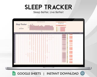 Sleep Tracker Sheet, Sleep Log, Improvement Tool (Google Sheets)