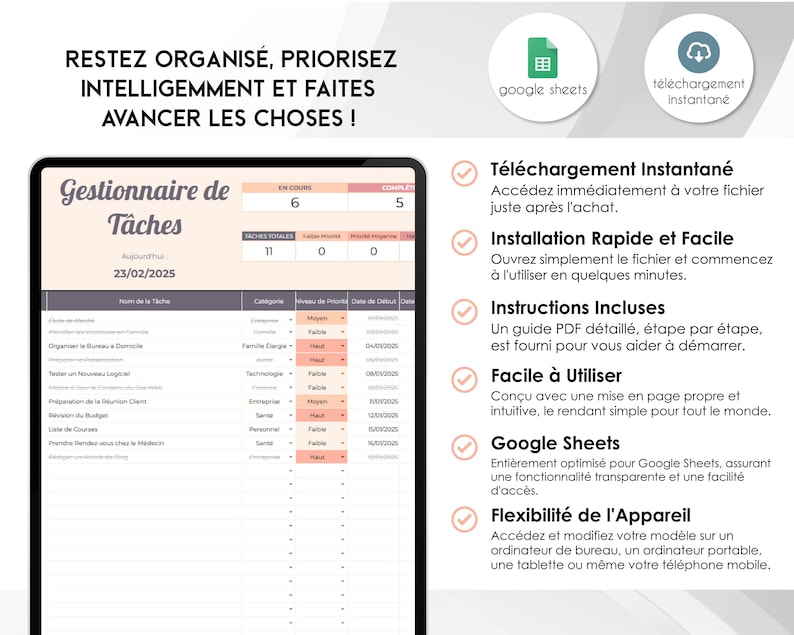 Google Sheets Aktivitetshanterare | Aktivitetsspårare (digital nedladdning) bild 2