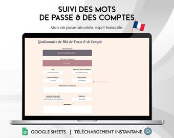 Password & Account Tracker | Secure Google Sheets (Digital Download)