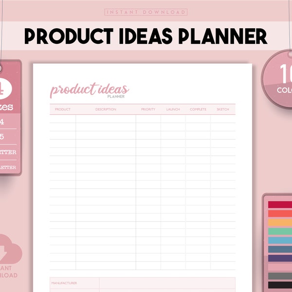New Product Ideas, Planner Printable, Product Development, Product Launch, Product Research, Etsy Seller, Shop Owner, Side Hustle, Sell