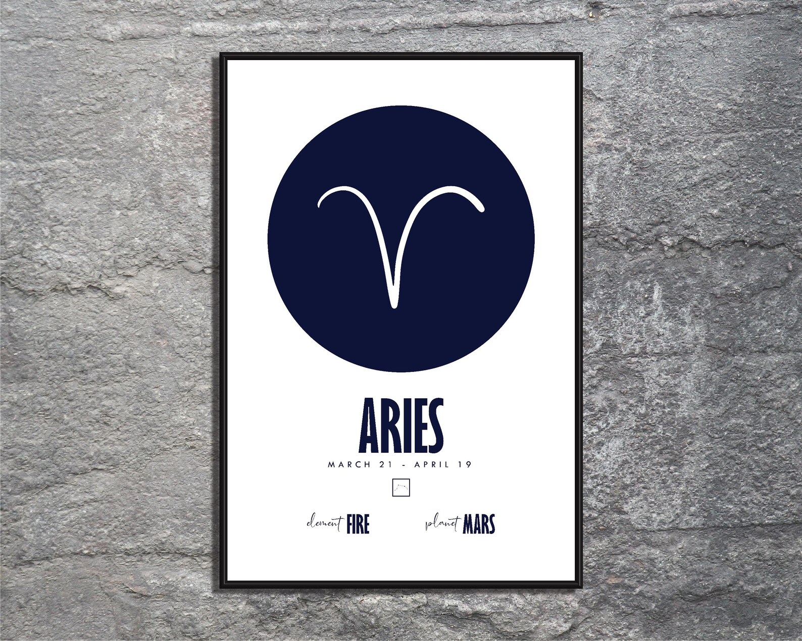 Zodiac Sign Wall Art Aries Zodiac Art Zodiac Wall Art Etsy