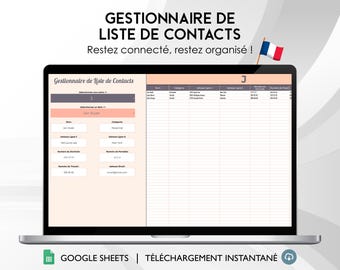 Contact List Manager | Google Sheets Template (Digital Download)