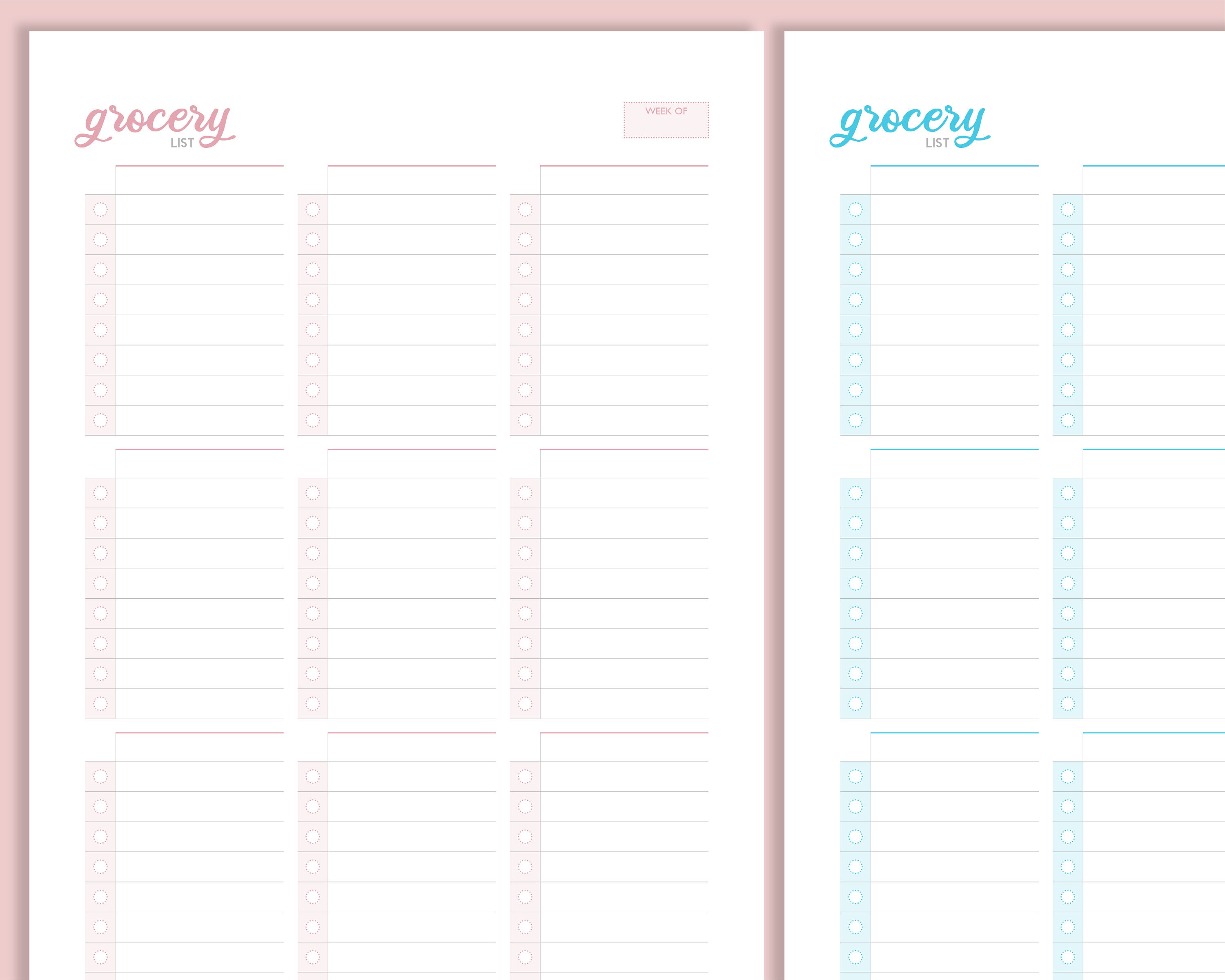 Grocery List Grocery Template Editable Printable Instant Download Grocery List Grocery Template Editable Printable Instant Download