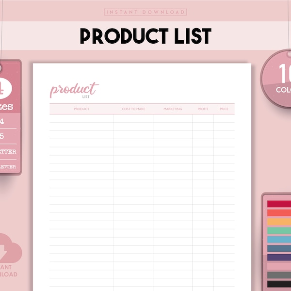 Etsy Product Sheet Etsy