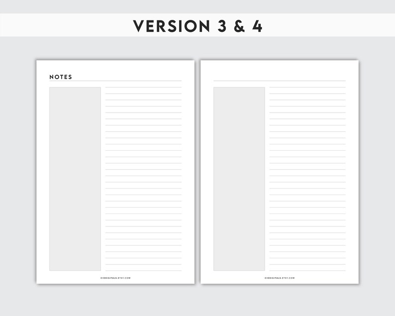 Minimalist Notes Template – Printable Journal Pages (A4, A5, Letter) - Etsy