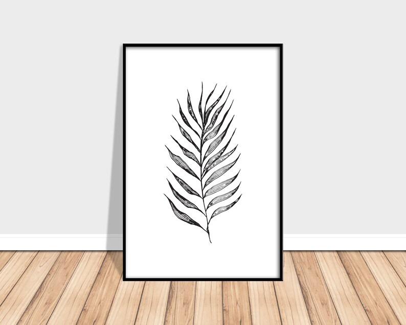 Modern Minimalist Fern Printable Art Botanical Print Botanical Wall Art Botanical Poster Reed Print Home Decor Wall Art Plant Prints