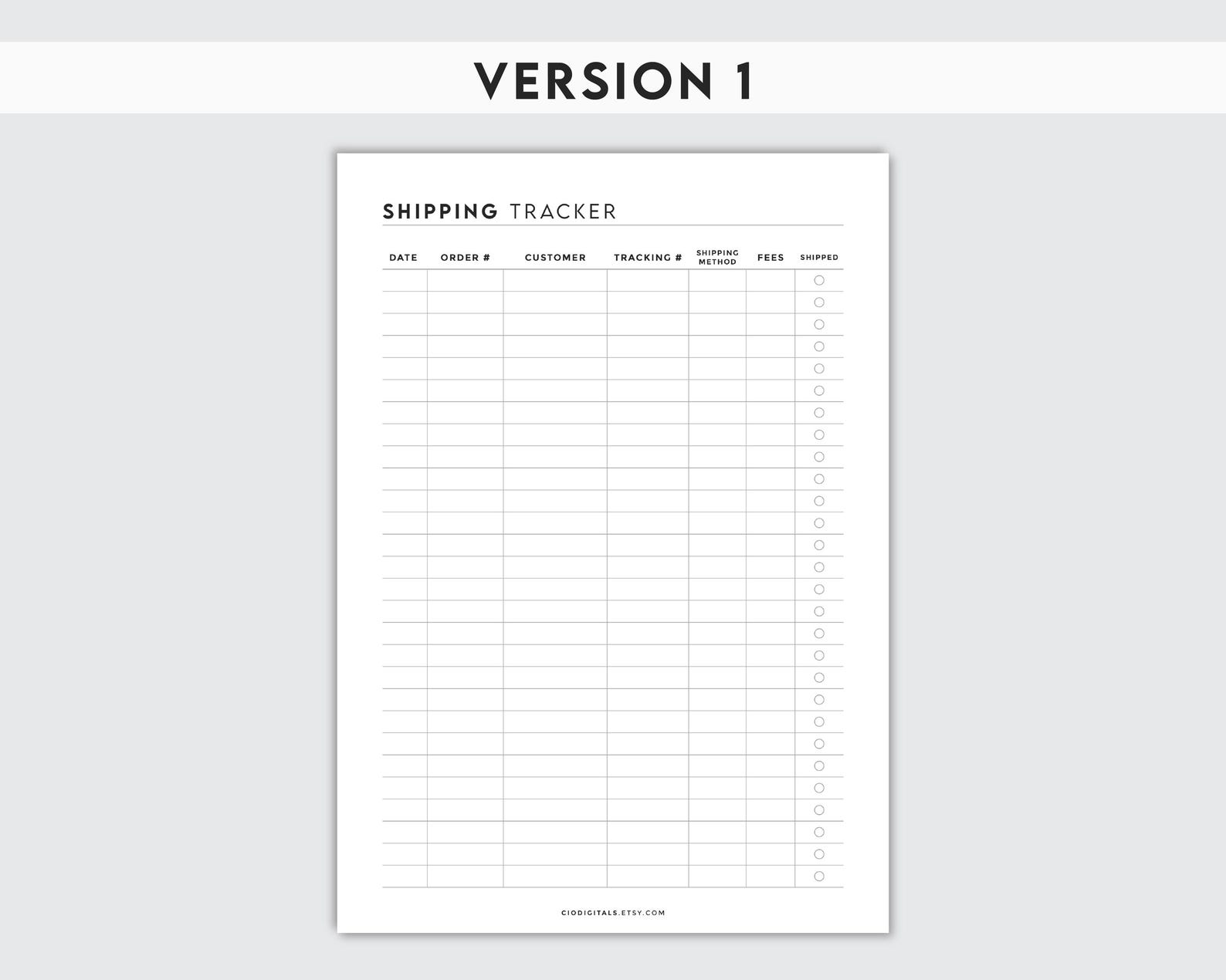 Shipping Tracker Printable | Order Management Delivery Log | Logistics ...