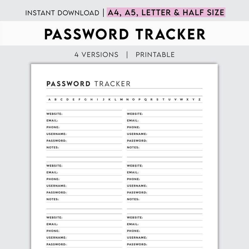 password tracker