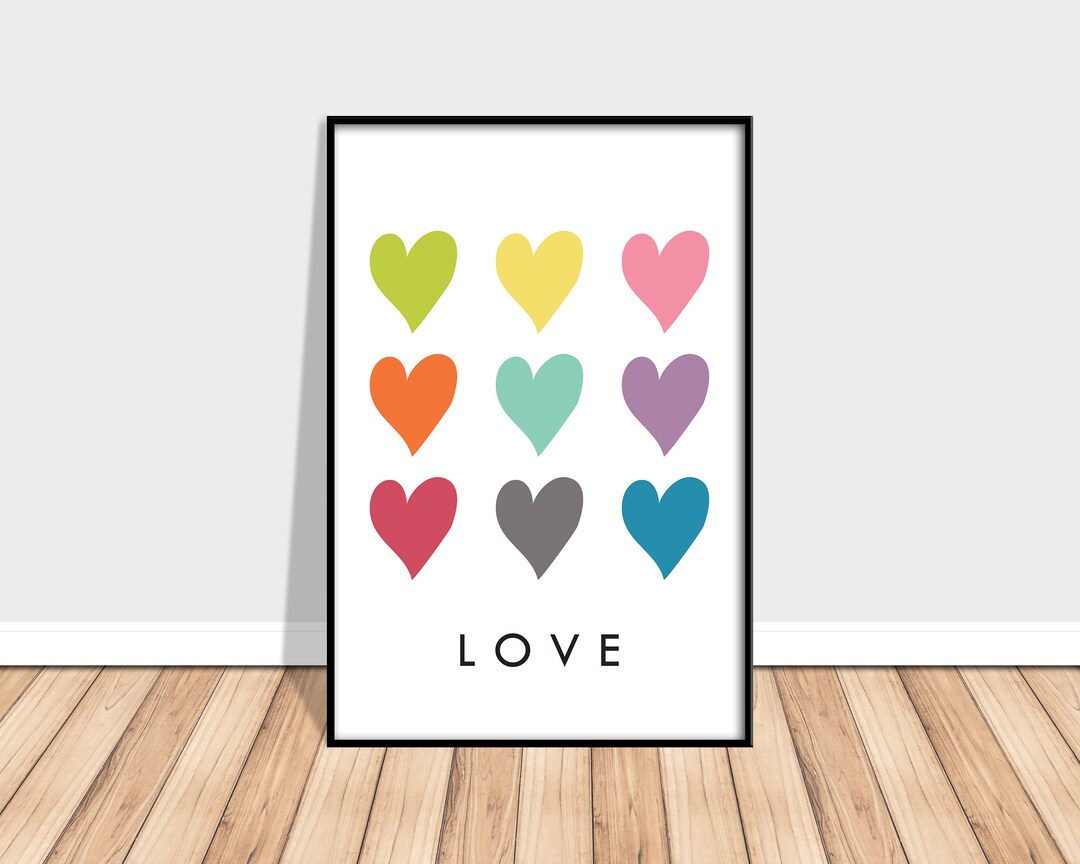 Heart Wall Decor Printable Poster Instant Download Heart - Etsy