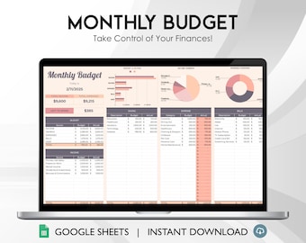 Budget Tabelle Monatlicher Haushaltsplaner Personal Expense Tracker