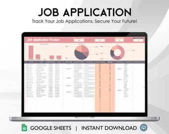 Job Application Tracker Spreadsheet | Job Search Planner & Interview Log