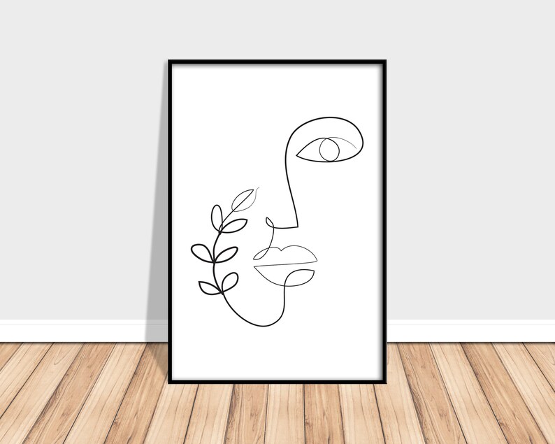 Abstract Face Print Eyelash Print Line Illustration One Line Drawing Minimalist Gallery