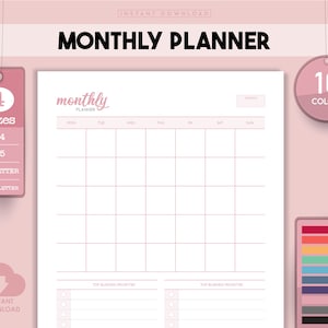 Monthly At Glance, Goodnotes Template, Monthly Planner Page, Digital Template, Notability Template, Noteshelf Template, Goodnotes