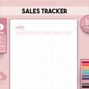 Sales tracker, Sales template, Sales log, Order tracker, business sales, Printable sales, Online tracking, Online sales, Online order
