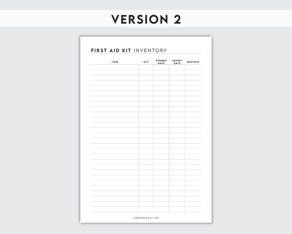 Medication Inventory Tracker | Printable Pharmacy Organizer & Expiry ...