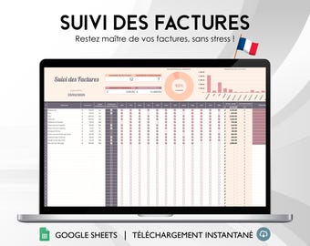 Faktura- och budgetspårare - Google Sheets (digital nedladdning)