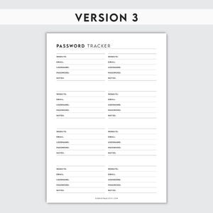 Printable Password Tracker | Login & Account Book | Secure Digital Log | Instant Download image 4