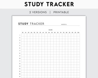 Printable Study Tracker | Exam Prep, Student Planner (Digital Download)