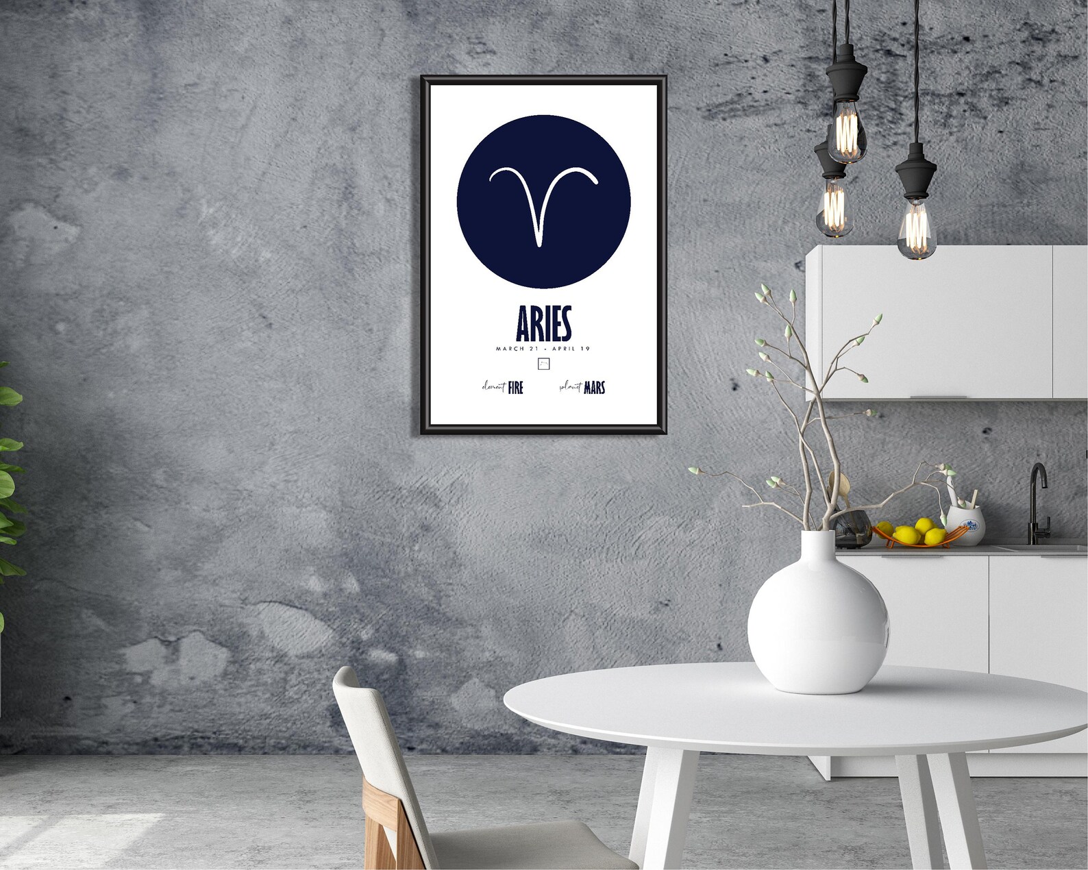Zodiac Sign Wall Art Aries Zodiac Art Zodiac Wall Art Etsy