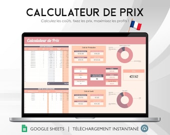 Priskalkylator | Kostnads- och vinstmaximerare Google Sheets (digital nedladdning)