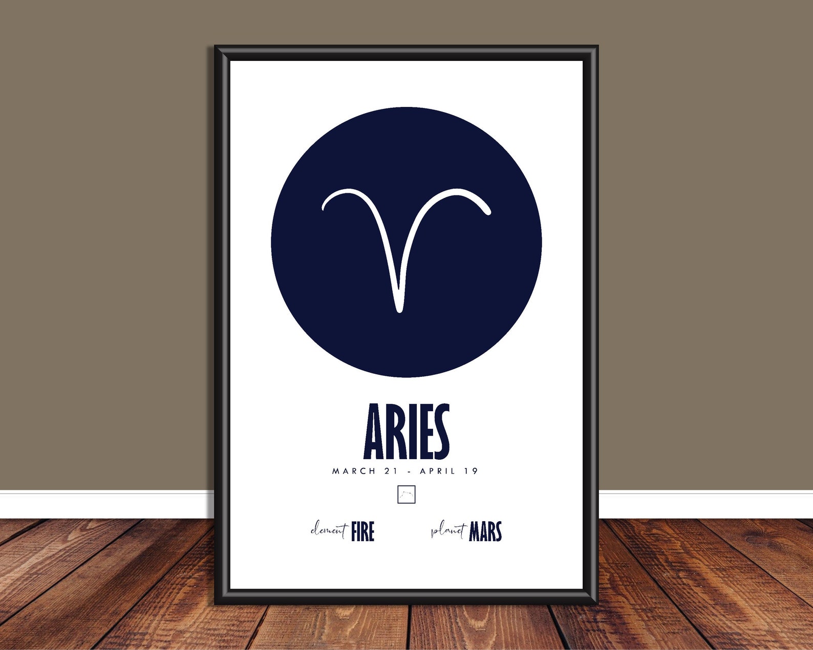 Zodiac Sign Wall Art Aries Zodiac Art Zodiac Wall Art Etsy