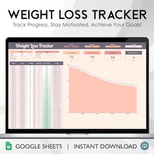 Blad met tracker voor gewichtsverlies, fitnesstracker, logboek voor gewichtsbeheersing Vetverliestracker, gezondheidsvoortgangsgrafiek, dagboek voor gewichtsverlies