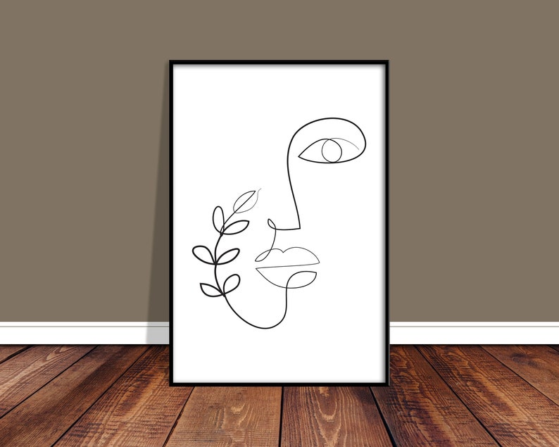 Abstract Face Print Eyelash Print Line Illustration One Line Drawing Minimalist Gallery
